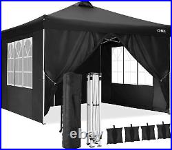 Gazebo Pop Up Canopy Tent 10''x10'' Folding Waterproof Tent with 4 Side Walls-