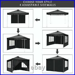 Gazebo Pop Up Canopy Tent 10''x10'' Folding Waterproof Tent with 4 Side Walls-