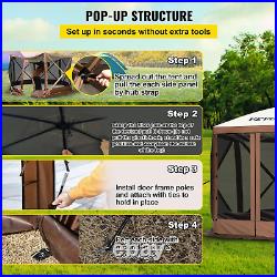 Gazebo Screen Tent, 10 X 10 Ft, 6 Sided Pop-Up Camping Canopy Shelter Tent with