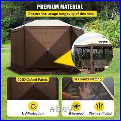 Gazebo Screen Tent, 10 X 10 Ft, 6 Sided Pop-Up Camping Canopy Shelter Tent with