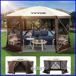 Gazebo Screen Tent, 10 X 10 Ft, 6 Sided Pop-Up Camping Canopy Shelter Tent with