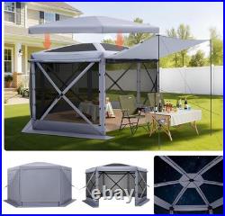 Gazebo Screen Tent, 12 x 12 ft Large 6-Sided Camping House Sun for 8-10 Persons