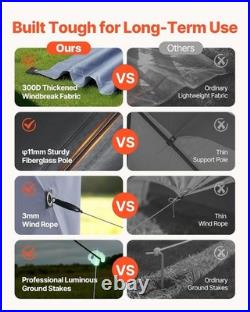 Gazebo Screen Tent, 12 x 12 ft Large 6-Sided Camping House Sun for 8-10 Persons