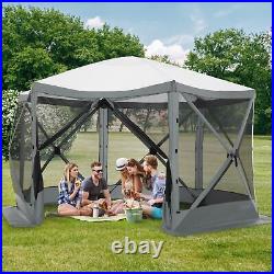 Gazebo Tent Quick-Set 12'x12', 6 Sided Pop-up Canopy Screen Tent for Camping