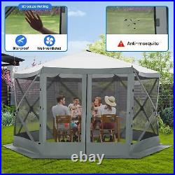 Gazebo Tent Quick-Set 12'x12', 6 Sided Pop-up Canopy Screen Tent for Camping