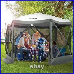 Gazebo Tent Quick-Set 12'x12' 6 Sided Pop-up Canopy Screen Tent for Camping USA