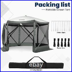 Gazebo Tent Quick-Set 12'x12' 6 Sided Pop-up Canopy Screen Tent for Camping USA