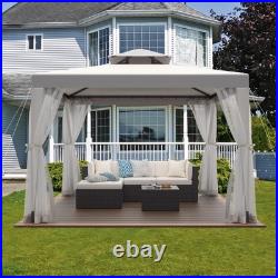 Gazebo Tent with Mosquito Netting Outdoor Canopy Shelter with 100 Square Feet