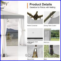 Gazebo Tent with Mosquito Netting Outdoor Canopy Shelter with 100 Square Feet