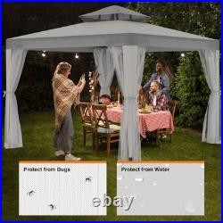 Gazebo Tent with Mosquito Netting Outdoor Canopy Shelter with 100 Square Feet