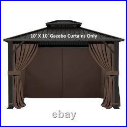 Gazebo Universal Privacy Curtain 10' x 10' Outdoor Waterproof 4-Panels Gaze