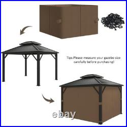 Gazebo Universal Privacy Curtain 10' x 10' Outdoor Waterproof 4-Panels Gaze