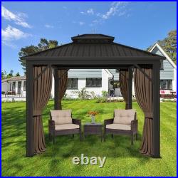 Gazebo Universal Privacy Curtain 10' x 10' Outdoor Waterproof 4-Panels Gaze