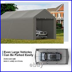 Gray Outdoor Carport 10x20ft Heavy Duty Canopy Storage Shed Portable Party Tent