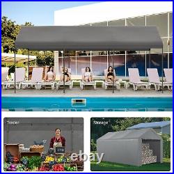 Gray Outdoor Carport 10x20ft Heavy Duty Canopy Storage Shed Portable Party Tent