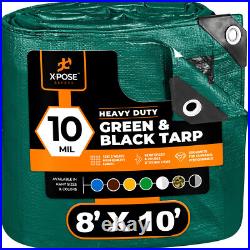 Green/ Black Poly Tarp Cover Super Heavy Duty 10 Mil Thick