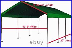 Green Heavy Duty Valance Replacement Canopy Tarp Carport Cover For 10 X 20 Frame