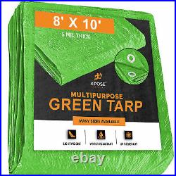 Green Poly Tarp Cover Multi-Purpose 5 Mil, Tent Shelter RV Camping Tarp