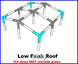 Greenhouse Kit 3/4 or 1 Low Peak or Flat Canopy 20x20/30/40/50/60/70/80/90/100