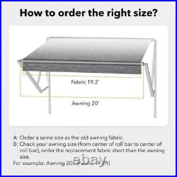 HBN 12'2-20'2 Heavy-Duty Fabric Length for Awning, RV Awning Fabric Replacement