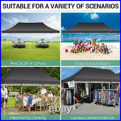 HOTEEL 10'x20' Pop up Canopy Tent with 6 Removable Sidewalls, Black