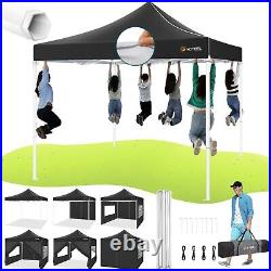 HOTEEL 10x10 Heavy Duty Pop up Canopy Commercial Vender Tent with 4 Sidewalls