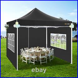 HOTEEL 10x10 Heavy Duty Pop up Canopy Commercial Vender Tent with 4 Sidewalls