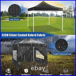 HOTEEL 10x10 Heavy Duty Pop up Canopy Commercial Vender Tent with 4 Sidewalls