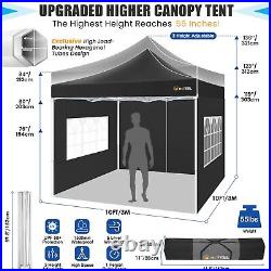 HOTEEL 10x10 Heavy Duty Pop up Canopy Commercial Vender Tent with 4 Sidewalls