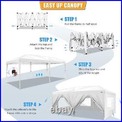 HOTEEL 10x20 Pop Up Canopy Waterproof Outdoor Patio Events Gazebo with 6 Sidewalls