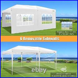 HOTEEL 10x20 Pop Up Canopy Waterproof Outdoor Patio Events Gazebo with 6 Sidewalls