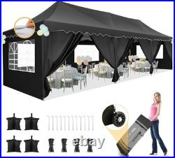 HOTEEL 10x30 Pop Up Canopy with 8 Sidewalls, UV 50+ and Waterproof Party Tent 10