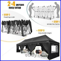 HOTEEL 10x30 Pop Up Canopy with 8 Sidewalls, UV 50+ and Waterproof Party Tent 10