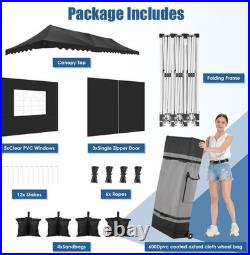 HOTEEL 10x30 Pop Up Canopy with 8 Sidewalls, UV 50+ and Waterproof Party Tent 10