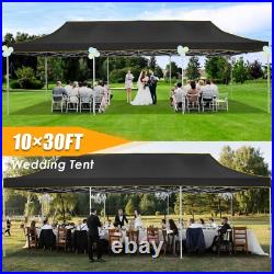HOTEEL 10x30ft Pop up Canopy Heavy Duty Waterproof UV 50+ Instant Party Tent