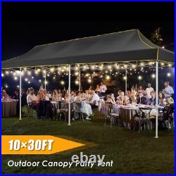 HOTEEL 10x30ft Pop up Canopy Heavy Duty Waterproof UV 50+ Instant Party Tent
