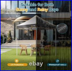 HOTEEL 6.6x6.6 Pop up Canopy Heavy Duty Beach Gazebo Tent UPF50+ with Sidewalls