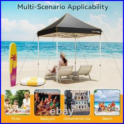 HOTEEL 6.6x6.6 Pop up Canopy Heavy Duty Beach Gazebo Tent UPF50+ with Sidewalls
