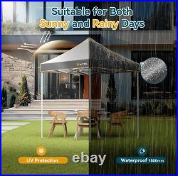 HOTEEL 6.6x6.6 Pop up Canopy Heavy Duty Beach Gazebo Tent UPF50+ with Sidewalls