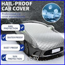 Hail Protection Car Cover Half Cover, 5-ayer Heavy Duty Waterproof 210T L Silver