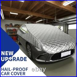Hail Protection Car Cover Half Cover, 5-ayer Heavy Duty Waterproof 210T L Silver