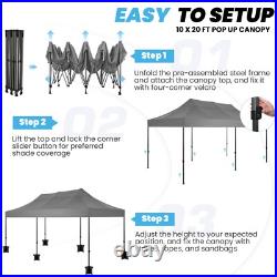 Heavy Duty 10' X 20' Steel Frame Canopy Carport Portable Garage Tent Shelter! #