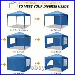 Heavy Duty 10'x10' EZ Pop UP Wedding Party Tent Folding Gazebo Outdoor Canopy