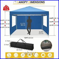 Heavy Duty 10'x10' EZ Pop UP Wedding Party Tent Folding Gazebo Outdoor Canopy