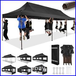 Heavy Duty 10'x30' Pop up Canopy Waterproof UPF50+ Tent Thickened Frame Gazebo