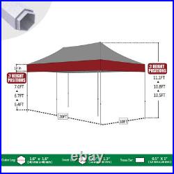 Heavy Duty 10X20 Ez Pop Up Canopy Weeding Party Pavilion Fair Beach Tent Gazebo