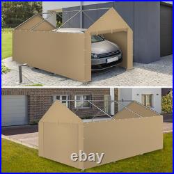 Heavy Duty 10x20 Carport Canopy Cover with Sidewalls Waterproof Beige