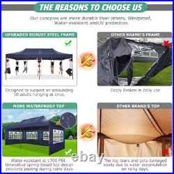 Heavy Duty 10x20 Pop up Canopy Tent Waterproof Commercial Gazebo Thickened Frame