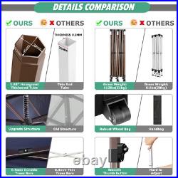 Heavy Duty 10x20 Pop up Canopy Tent Waterproof Commercial Gazebo Thickened Frame