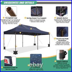 Heavy Duty 10x20 Pop up Canopy Tent Waterproof Commercial Gazebo Thickened Frame